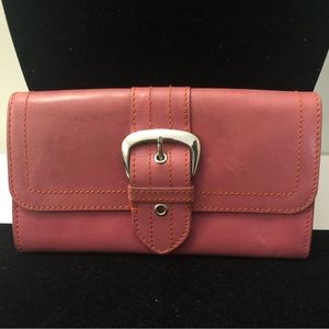 NORDSTROM Pink Smooth Leather Bifold Clutch Wallet